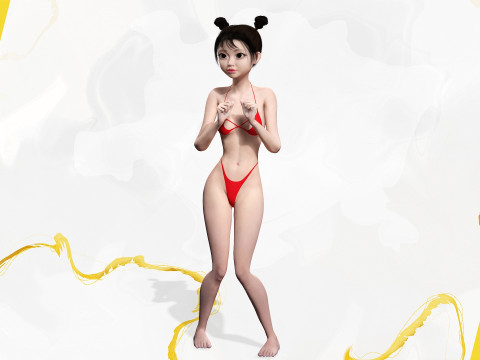 Asian Girl Woman Japanese Korean Chinese Modello 3D