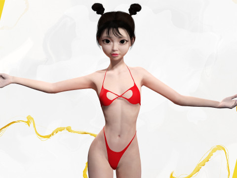 Asian Girl Woman Japanese Korean Chinese Modello 3D