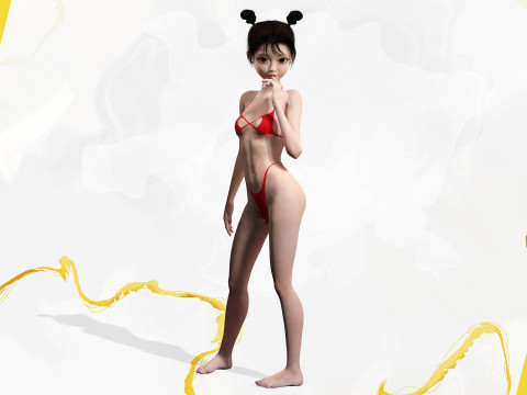 Asian Girl Woman Japanese Korean Chinese Modello 3D