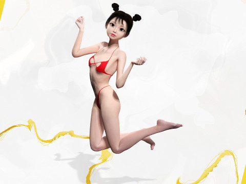 Asian Girl Woman Japanese Korean Chinese Modello 3D