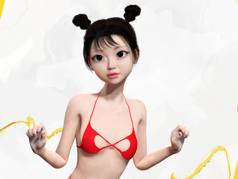 Asian Girl Woman Japanese Korean Chinese Modello 3D