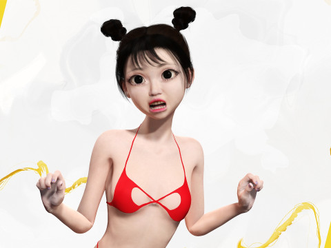 Asian Girl Woman Japanese Korean Chinese Modello 3D