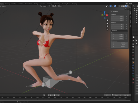 Asian Girl Woman Japanese Korean Chinese Modello 3D