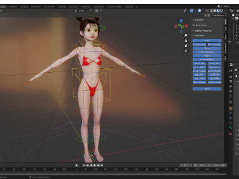 Asian Girl Woman Japanese Korean Chinese Modello 3D