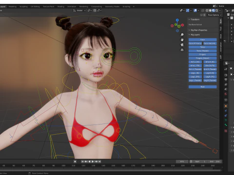 Asian Girl Woman Japanese Korean Chinese 3D Model