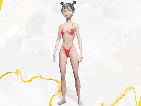 Asian Girl Woman Japanese Korean Chinese Modello 3D