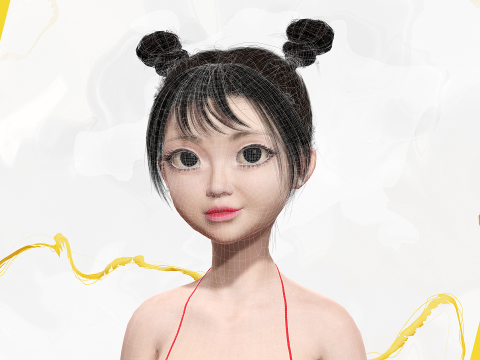 Asian Girl Woman Japanese Korean Chinese Modello 3D