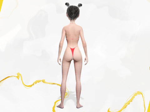Asian Girl Woman Japanese Korean Chinese 3D Model