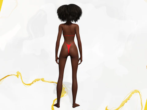 Afro American Female Character African 3D Model
