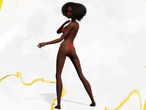 Afro American Female Character African 3D Model