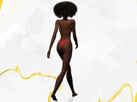 Afro American Female Character African 3D Model