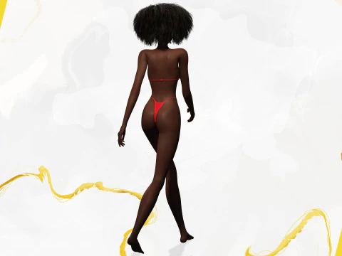 Afro American Female Character African 3D Model