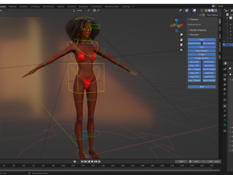 Afro American Female Character African 3D Model
