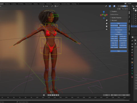 Afro American Female Character African 3D Model