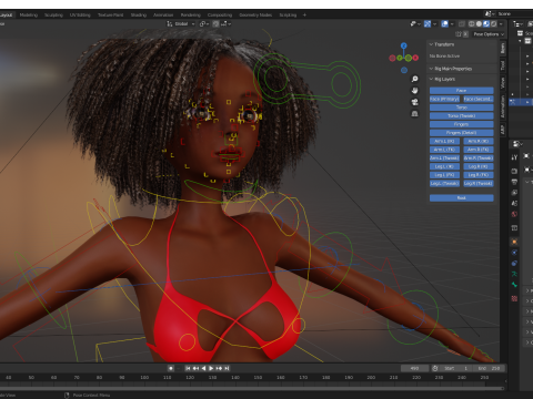 Afro American Female Character African 3D Model