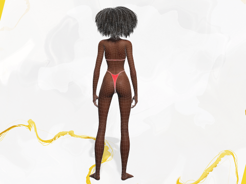 Afro American Female Character African 3D Model