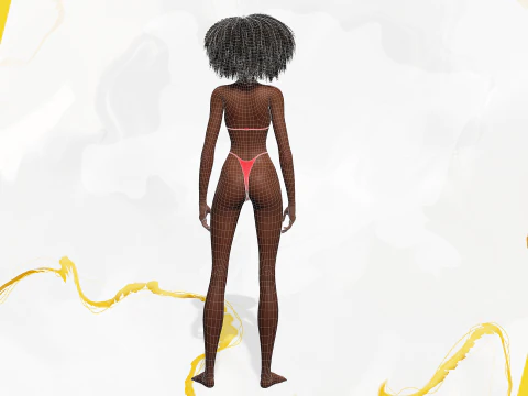 Afro American Female Character African 3D Model