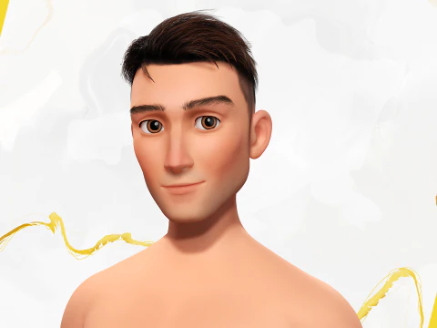 Base Mesh Body Character of Man 3D Model
