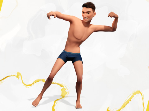 Base Mesh Body Character of Man Modelo 3D