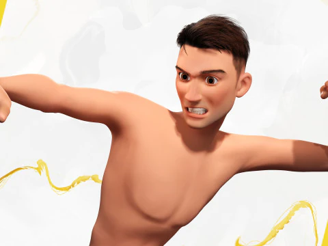 Base Mesh Body Character of Man 3D Model