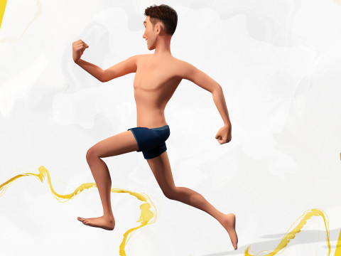 Base Mesh Body Character of Man Modelo 3D