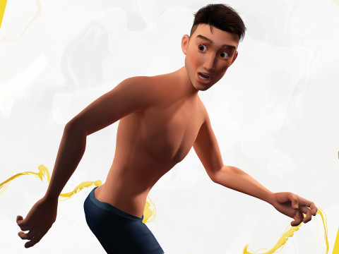 Base Mesh Body Character of Man Modelo 3D