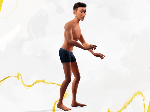 Base Mesh Body Character of Man Modelo 3D
