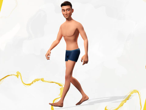 Base Mesh Body Character of Man 3D Model