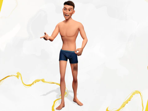 Base Mesh Body Character of Man 3D Model