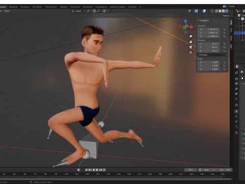 Base Mesh Body Character of Man 3D Model