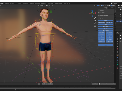 Base Mesh Body Character of Man Modelo 3D