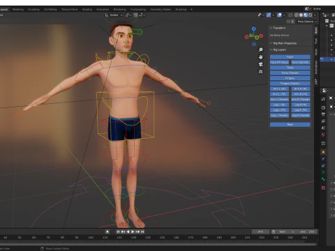 Base Mesh Body Character of Man 3D Model