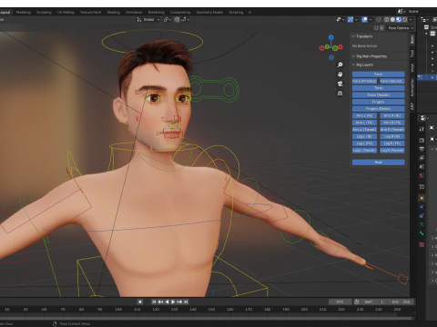 Base Mesh Body Character of Man 3D Model