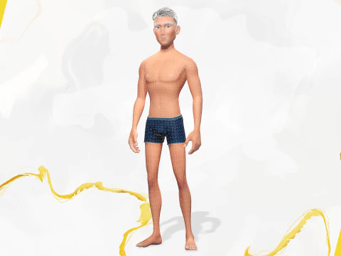 Base Mesh Body Character of Man 3D Model