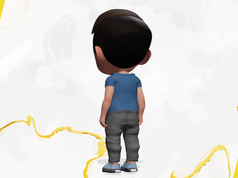 Cute Stylized Toon 3D Boy Cartoon Child Rigged Model 3D 模型