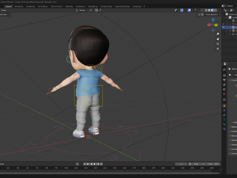 Cute Stylized Toon 3D Boy Cartoon Child Rigged Model 3D 模型