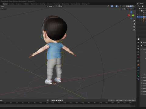 Cute Stylized Toon 3D Boy Cartoon Child Rigged Model 3D Model