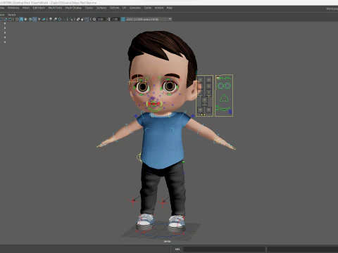 Cute Stylized Toon 3D Boy Cartoon Child Rigged Model 3D Model