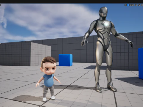 Cute Stylized Toon 3D Boy Cartoon Child Rigged Model 3D Model