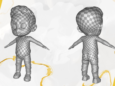 Cute Stylized Toon 3D Boy Cartoon Child Rigged Model 3D 模型