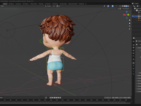Adorable Cartoon Baby Rigged Boy Model Stylized Toon Modello 3D