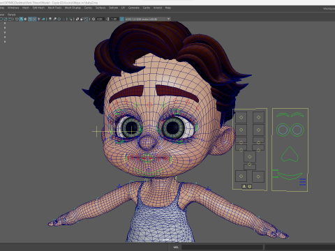 Adorable Cartoon Baby Rigged Boy Model Stylized Toon Modello 3D
