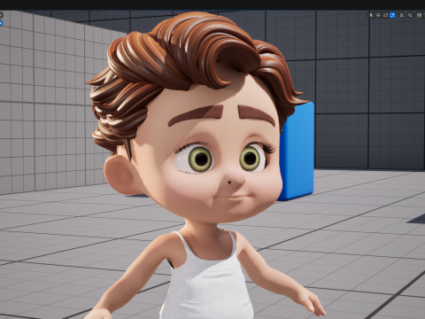 Adorable Cartoon Baby Rigged Boy Model Stylized Toon Modello 3D