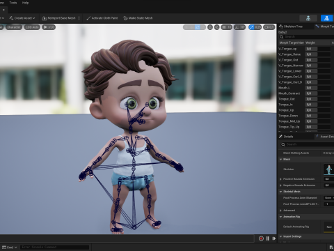Adorable Cartoon Baby Rigged Boy Model Stylized Toon Modello 3D