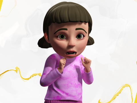 Stylized Cartoon Girl Cute 3D Toon Modello 3D