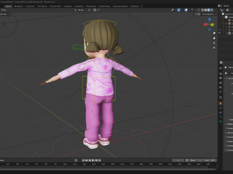 Stylized Cartoon Girl Cute 3D Toon Modello 3D