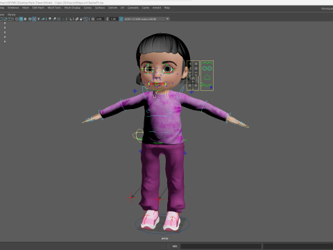 Stylized Cartoon Girl Cute 3D Toon Modello 3D