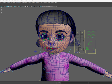Stylized Cartoon Girl Cute 3D Toon Modello 3D