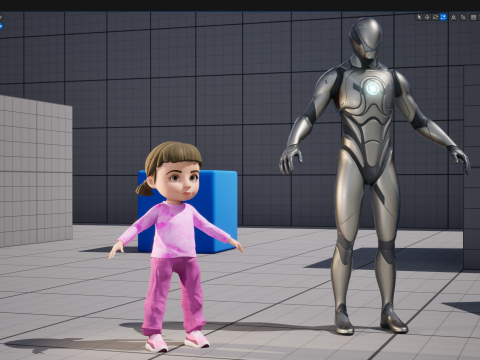 Stylized Cartoon Girl Cute 3D Toon Modello 3D