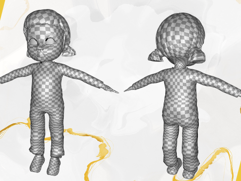 Stylized Cartoon Girl Cute 3D Toon Modello 3D